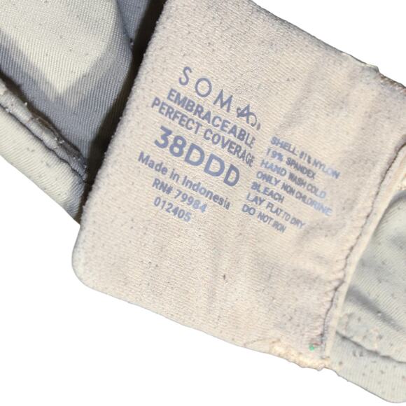 SOMA Embraceable Perfect Coverage Bra Beige Nude Size 38DDD - Picture 5 of 5